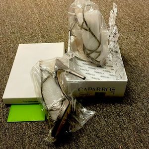 Brand new in box size 9 mushroom metallic high heel dress shoe (zarielle)